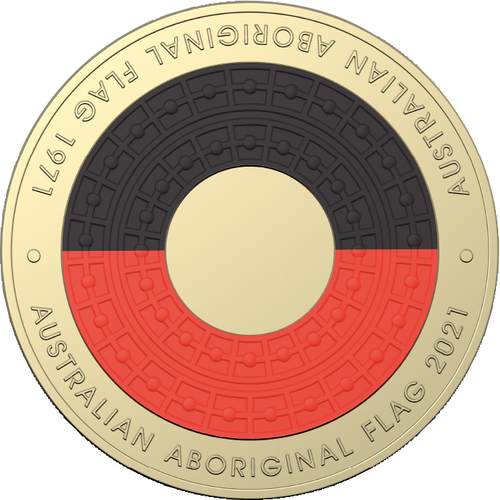 2021 $2 Aboriginal Flag Coloured Coin