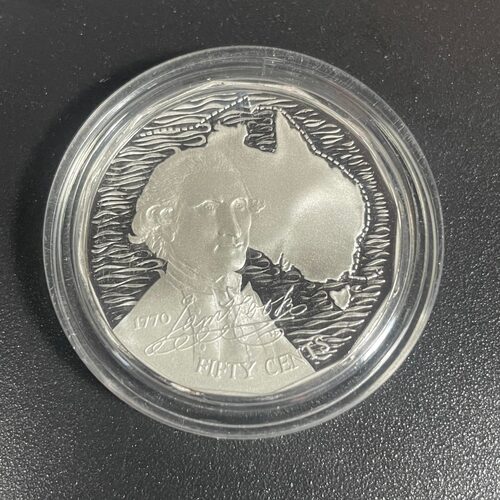 1989 50c Captain Cook - Masterpieces in Silver Coin In Capsule