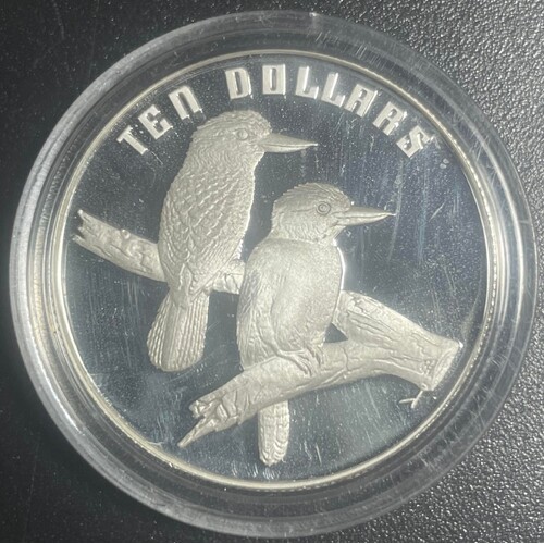 1989 $10 Kookaburra Silver Coin In Capsule