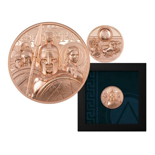 2023 $1 Sparta Ultra High Relief 50g Copper Prooflike Coin