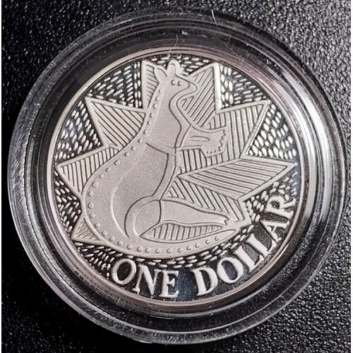 1988 $1 Kangaroo Bicentenary Of Australia Silver Coin in Capsule