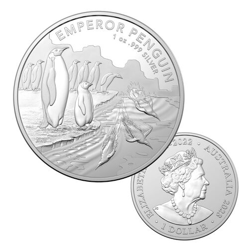 2023 $1 Australian Antarctic Territory- Emperor Penguin 1oz Silver Bullion Coin