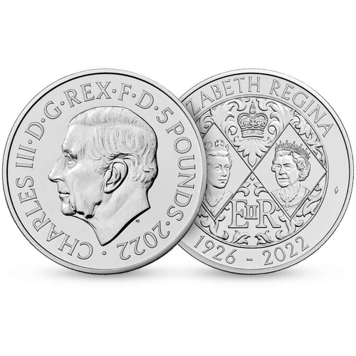 2022 £5 King Charles III - Queen Elizabeth II Tribute BUNC Coin