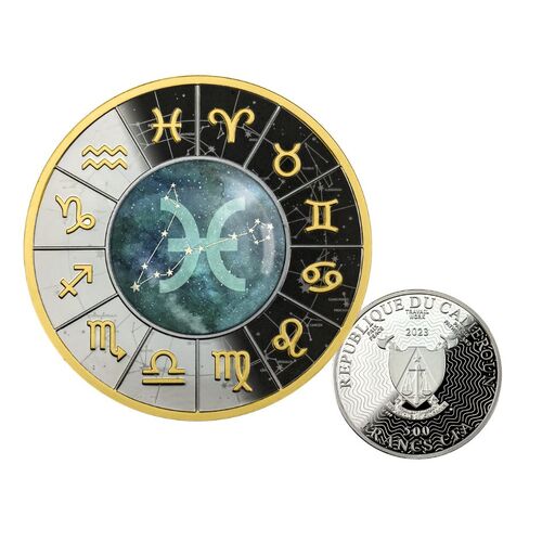 2023 Zodiac Signs - Pisces 17.50g Silver Black Proof Coin
