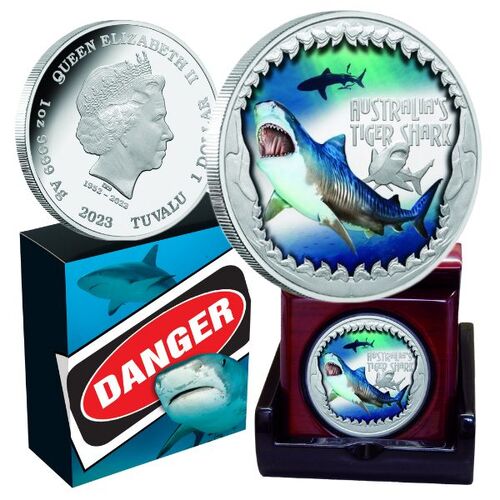 2023 $1 Tiger Shark 1 Oz Silver Proof