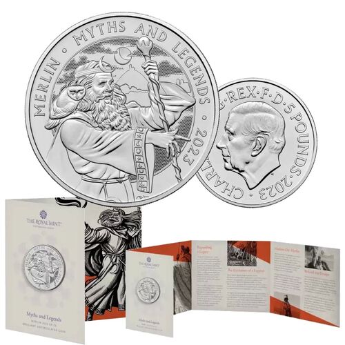 2023 £5 Myths and Legends Merlin Brilliant Uncirculated Coin