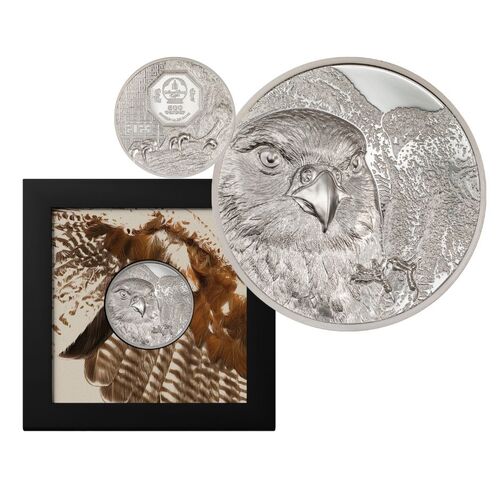 2023 Wild Mongolia Falcon 500T 1oz Silver Proof Coin