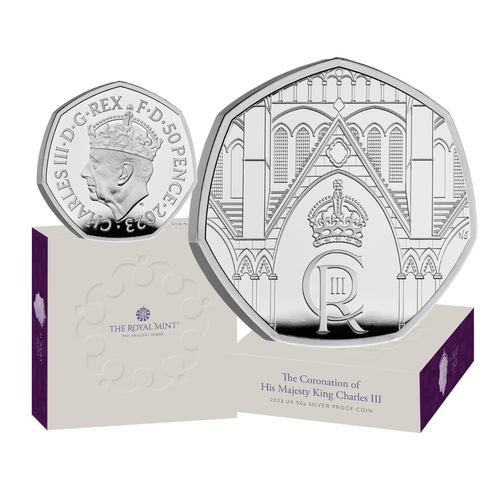 2023 50p The Coronation of His Majesty King Charles III Silver Proof Coin