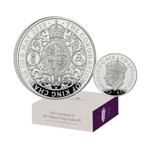 2023 £2 The Coronation of His Majesty King Charles III 1 Oz Silver Proof Coin