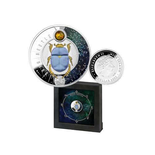 2022 Dung Beetle 17.50g Silver Proof Coin with Opal insert