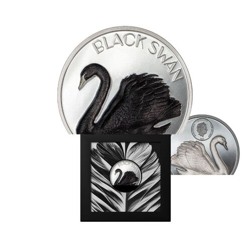 2023 $10 Black Swan 2oz Silver Black Proof Coin