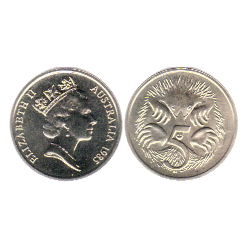 1985 5c Royal Australian Mint Uncirculated - Mint Set Year Only