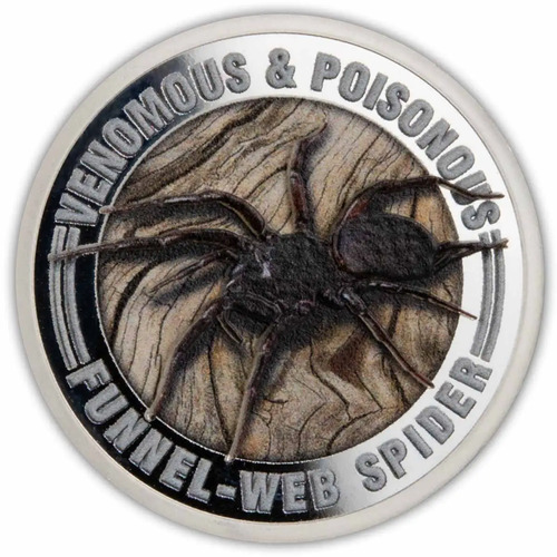 2022 $1 Funnel-Web Spider 1/2oz Silver Prooflike Coin