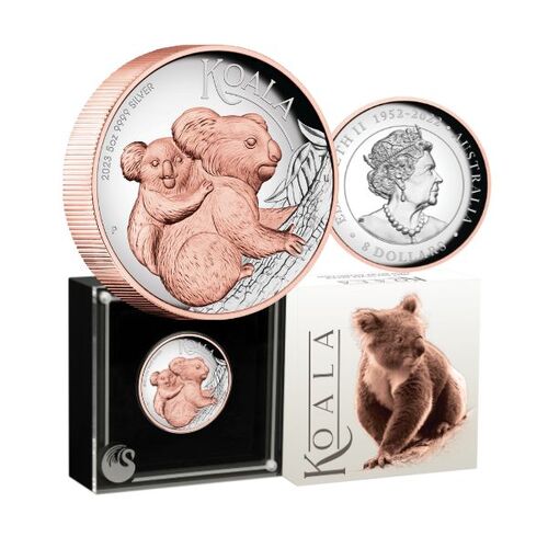 2023 Australian Koala 5oz Silver Proof High Relief Gilded Coin
