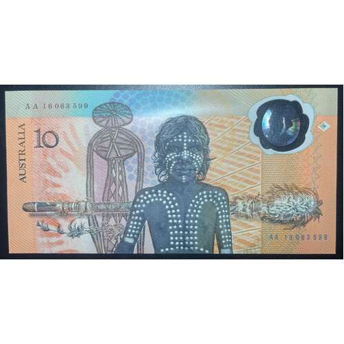 1988 $10 Bicentenary AA16 NPA Blue Folder Collectors Issue Banknote AUNC - No Packaging
