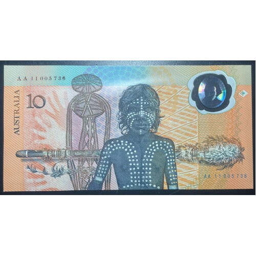 1988 $10 Bicentenary AA11 NPA Blue Folder Collectors Issue Banknote AUNC - No Packaging