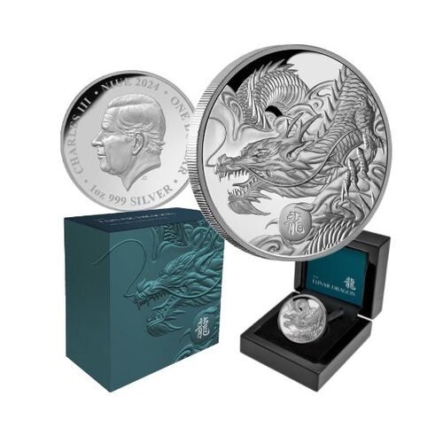 2024 $1 Lunar Dragon 1oz Silver Proof Coin