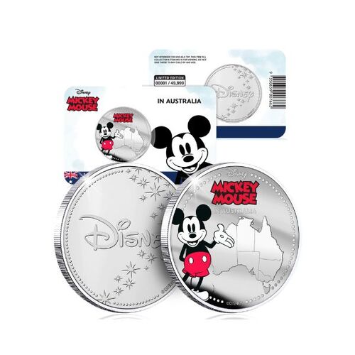 Disney Mickey in Australia Silver Plated Commemorative
