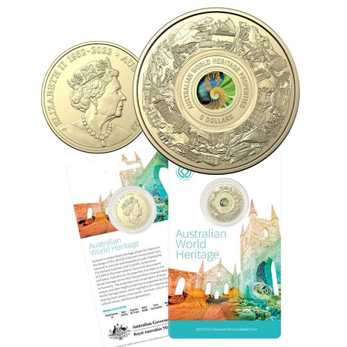2023 $5 Australian World Heritage Properties Coloured Frosted Uncirculated Coin