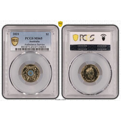 MS65 2021 $2 Ambulance Service PCGS Certification Number: 47128093