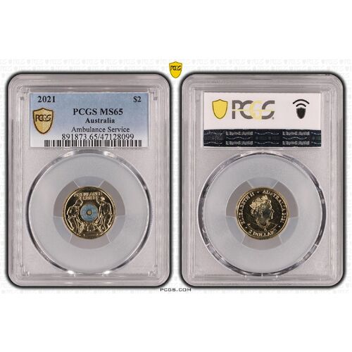 MS65 2021 $2 Ambulance Service PCGS Certification Number: 47128099