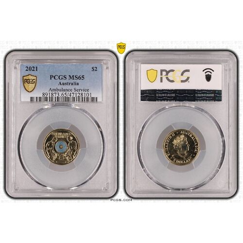 MS65 2021 $2 Ambulance Service PCGS Certification Number: 47128101