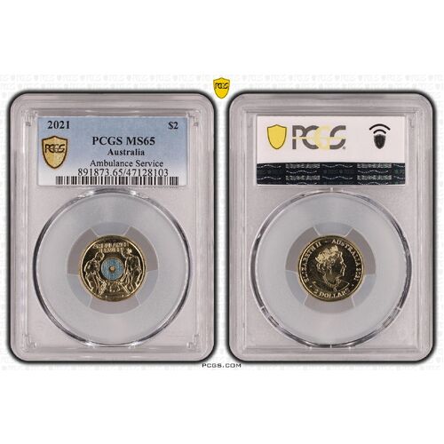 MS65 2021 $2 Ambulance Service PCGS Certification Number: 47128103