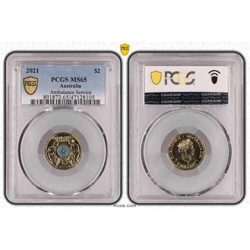 MS65 2021 $2 Ambulance Service PCGS Certification Number: 47128105