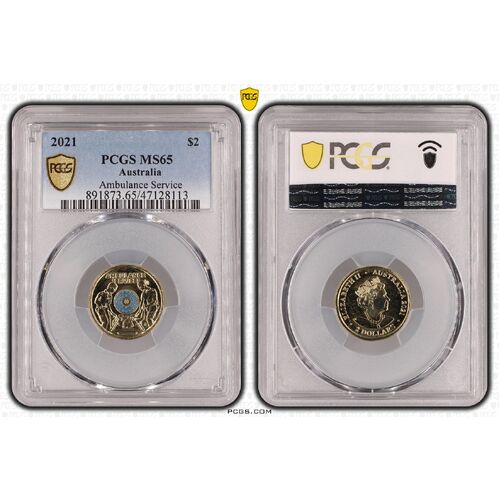 MS65 2021 $2 Ambulance Service PCGS Certification Number: 47128113
