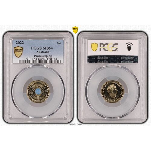 MS64 2022 $2 Peacekeeping PCGS Certification Number: 47128141