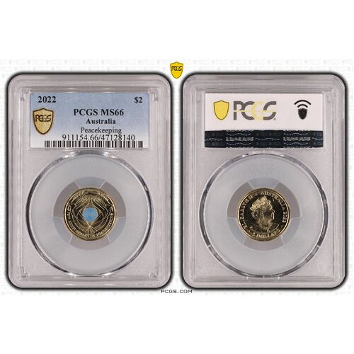 MS66 2022 $2 Peacekeeping PCGS Certification Number: 47128140