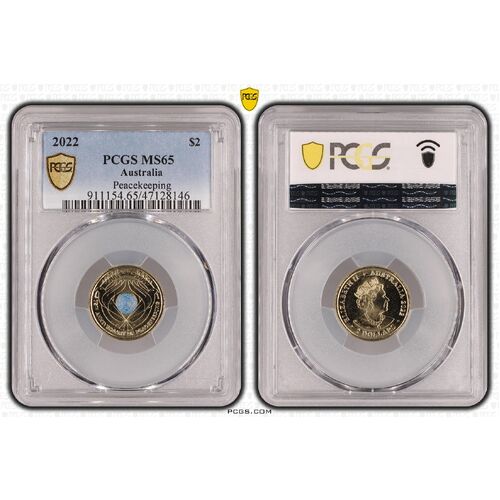 MS65 2022 $2 Peacekeeping PCGS Certification Number: 47128146