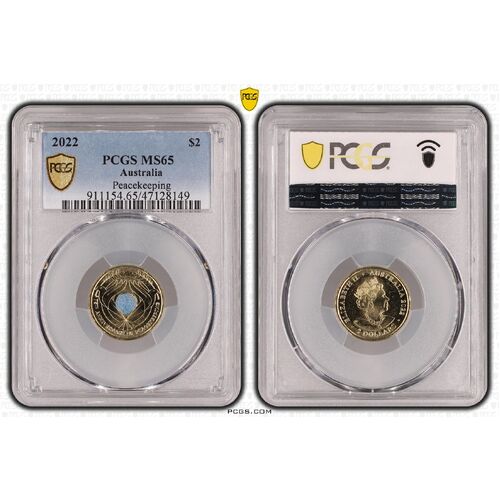 MS65 2022 $2 Peacekeeping PCGS Certification Number: 47128149