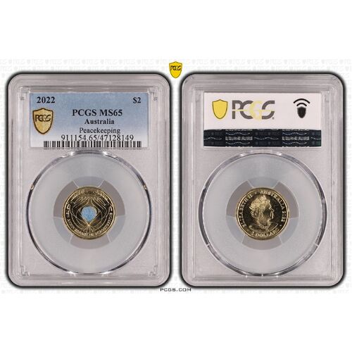 MS65 2022 $2 Peacekeeping PCGS Certification Number: 47128149