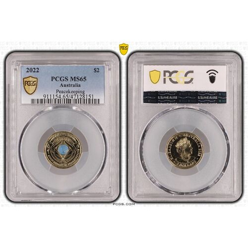 MS65 2022 $2 Peacekeeping PCGS Certification Number: 47128151