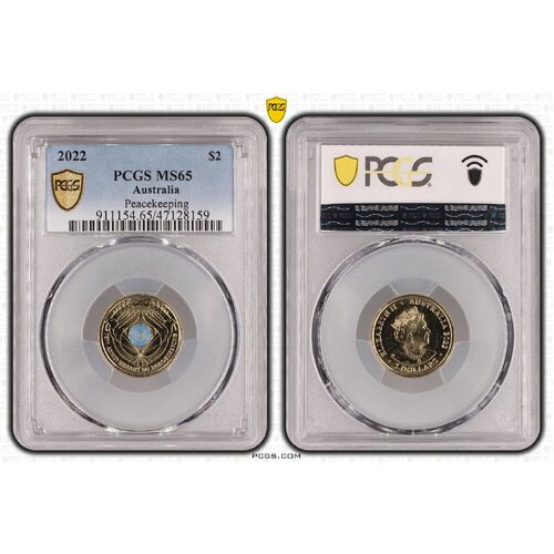 MS65 2022 $2 Peacekeeping PCGS Certification Number: 47128159