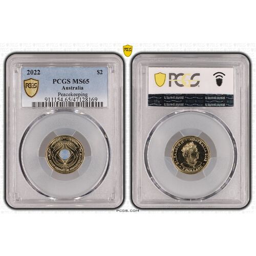 MS65 2022 $2 Peacekeeping PCGS Certification Number: 47128169