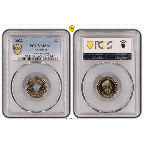 MS66 2022 $2 Peacekeeping PCGS Certification Number:47128142