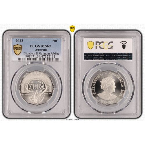 MS69 2022 50C Elizabeth II Platinum Jubilee PCGS Certification Number: 47128191