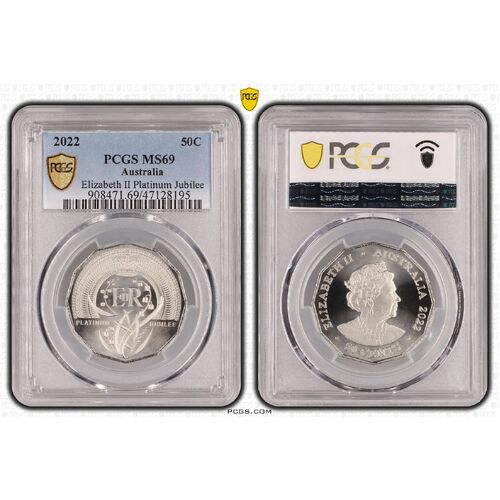 MS69 2022 50C Elizabeth II Platinum Jubilee PCGS Certification Number: 47128195