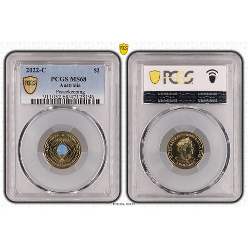 MS68 2022 C $2 Peacekeeping PCGS PCGS Certification Number: 47128196