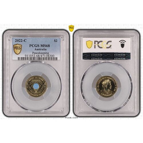 MS68 2022 C $2 Peacekeeping PCGS Certification Number: 47128200