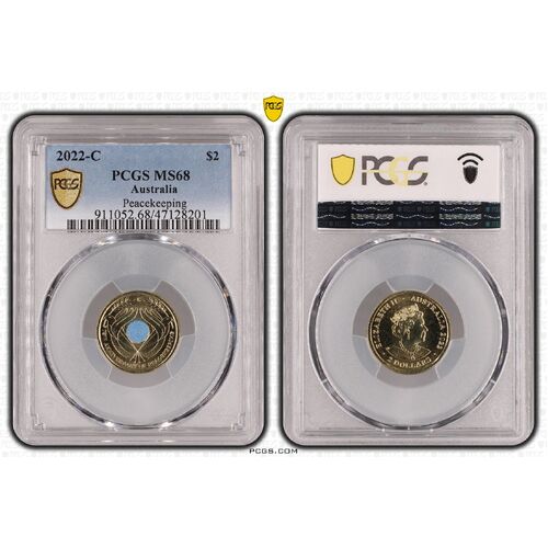 MS68 2022 C $2 Peacekeeping PCGS Certification Number: 47128201