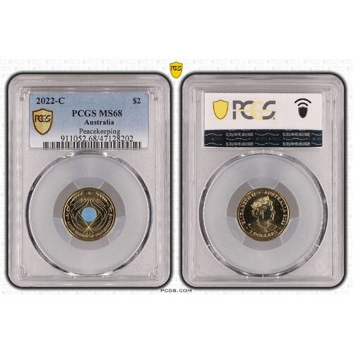 MS68 2022 C $2 Peacekeeping PCGS Certification Number: 47128202