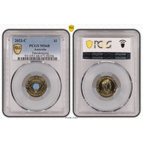 MS68 2022 C $2 Peacekeeping PCGS Certification Number: 47128206