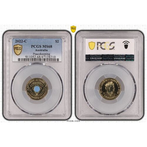MS68 2022 C $2 Peacekeeping PCGS Certification Number: 47128210