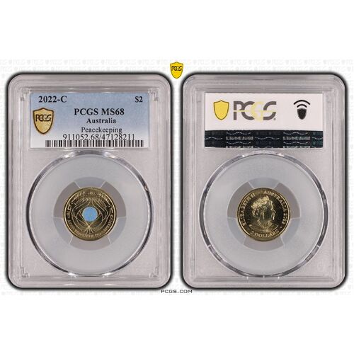 MS68 2022 C $2 Peacekeeping PCGS Certification Number: 47128211