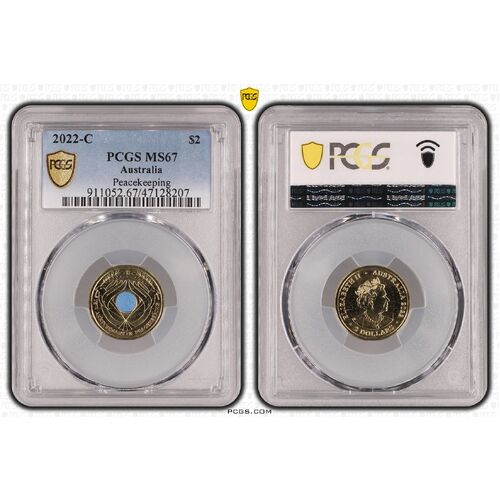 MS67 2022 C $2 Peacekeeping PCGS Certification Number: 47128207