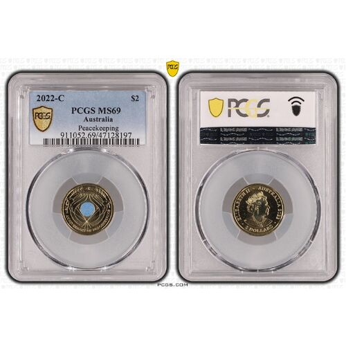 MS69 2022 C $2 Peacekeeping TOP OF THE POP - PCGS Certification Number: 47128197