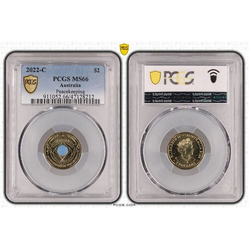 MS66 2022 C $2 Peacekeeping PCGS Certification Number: 47128212